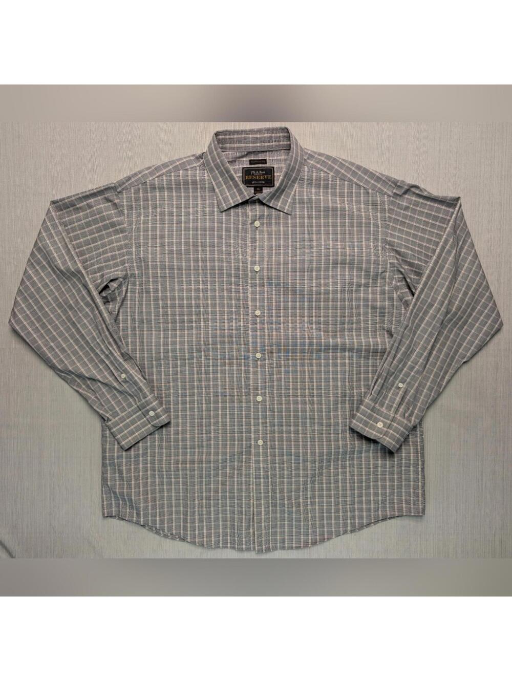 Jos A Bank Reserve Traditional Fit Button Down Shirt Plaid Cotton XL